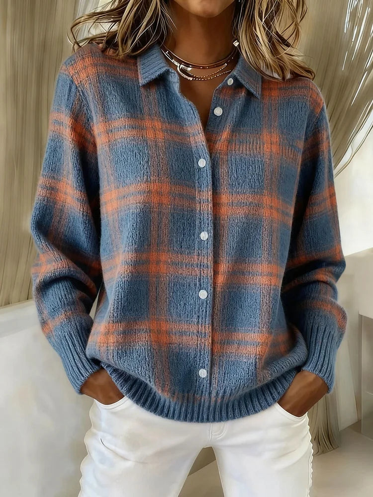Monique | Pull Chic Carreaux Vintage
