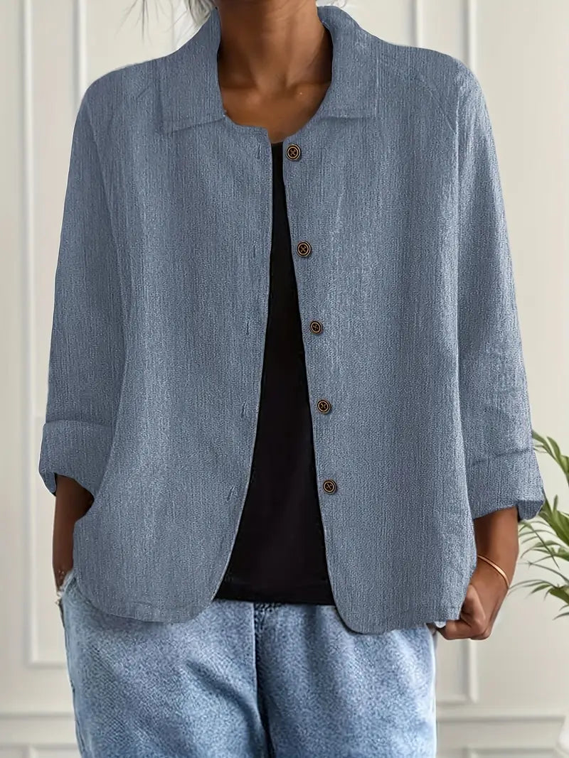 Estelle | Cardigan Élégant Classique Col Chemise