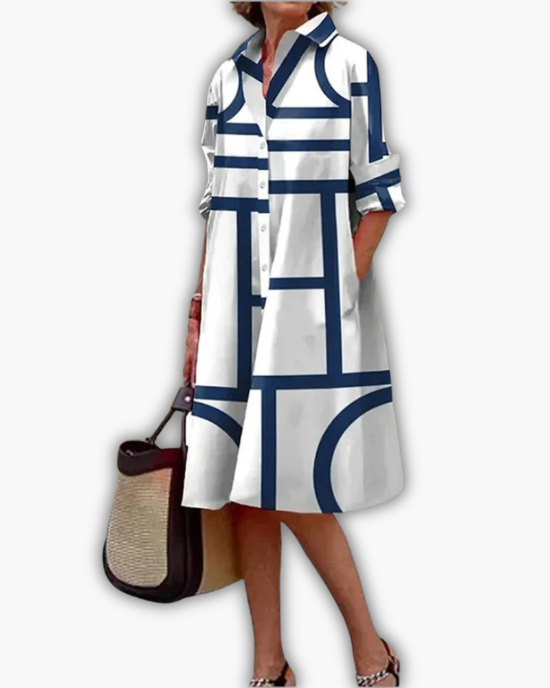 Estelle - Robe Avec Poches Et Imprimé Géométrique