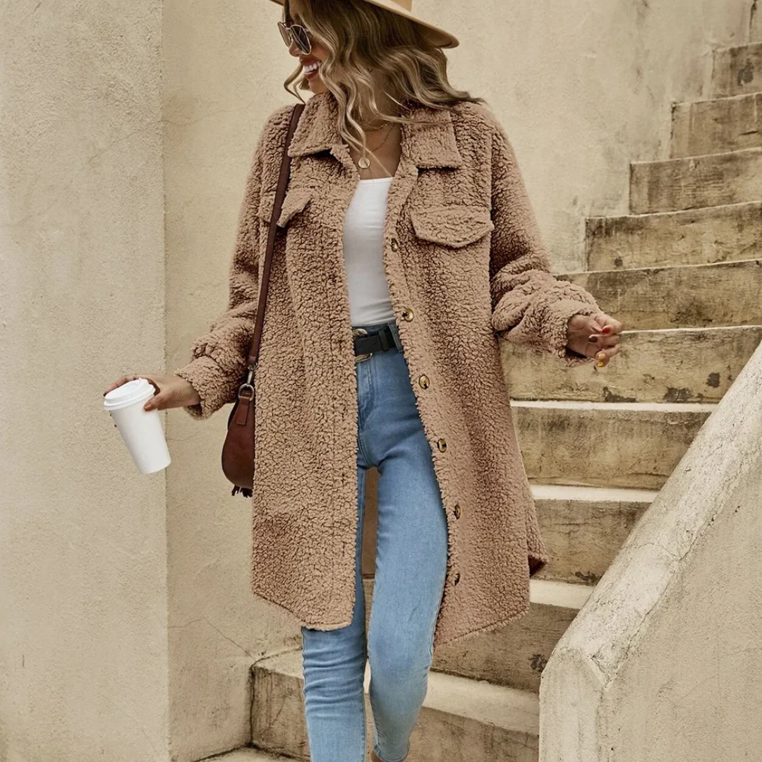 Léa - Cardigan Long Manteau Confortable Élégant Femme