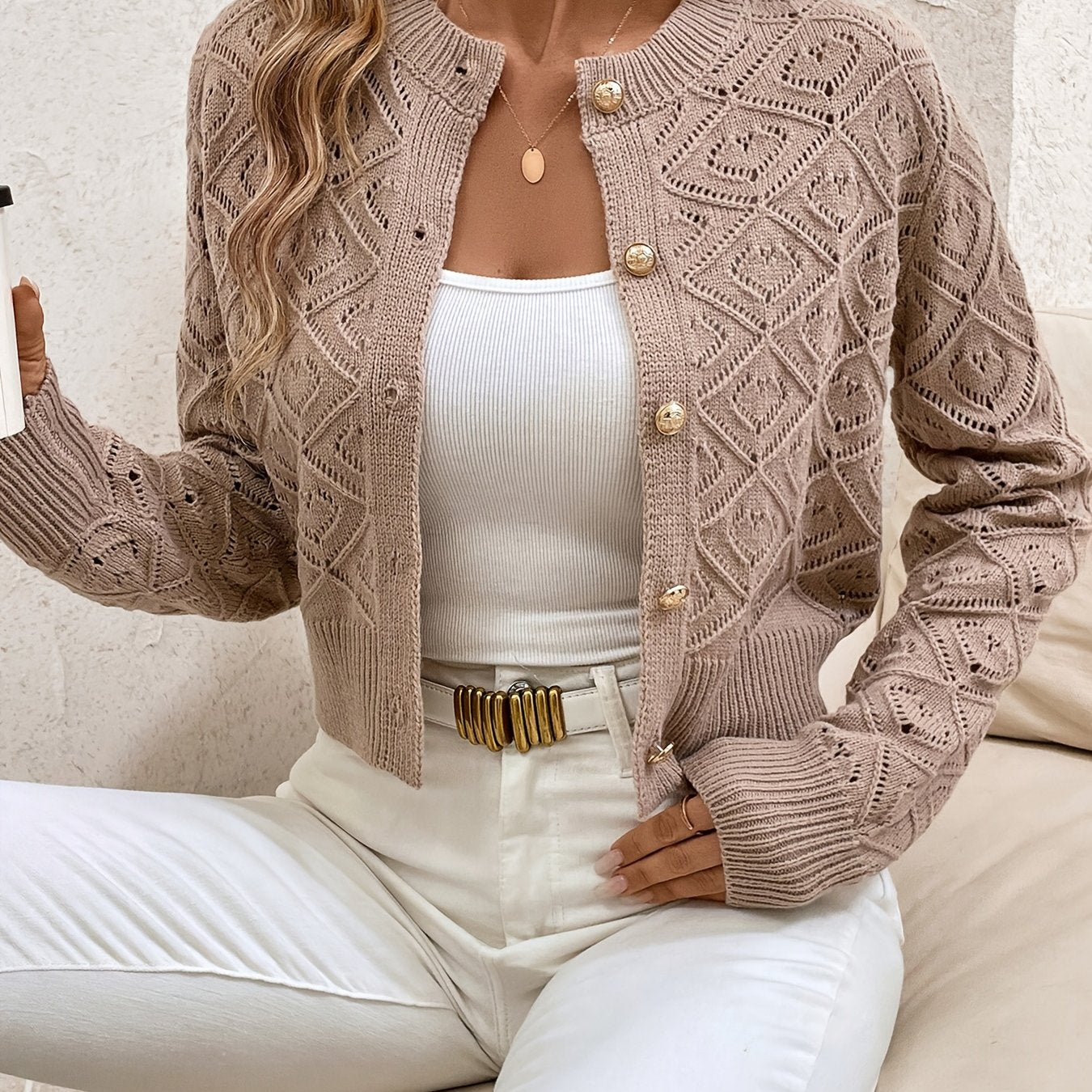 Isabelle - Cardigan Chic Ajouré Boutonné