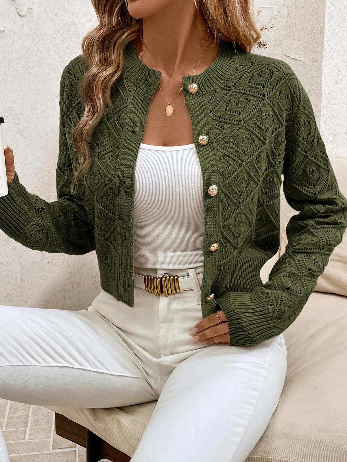 Isabelle - Cardigan Chic Ajouré Boutonné