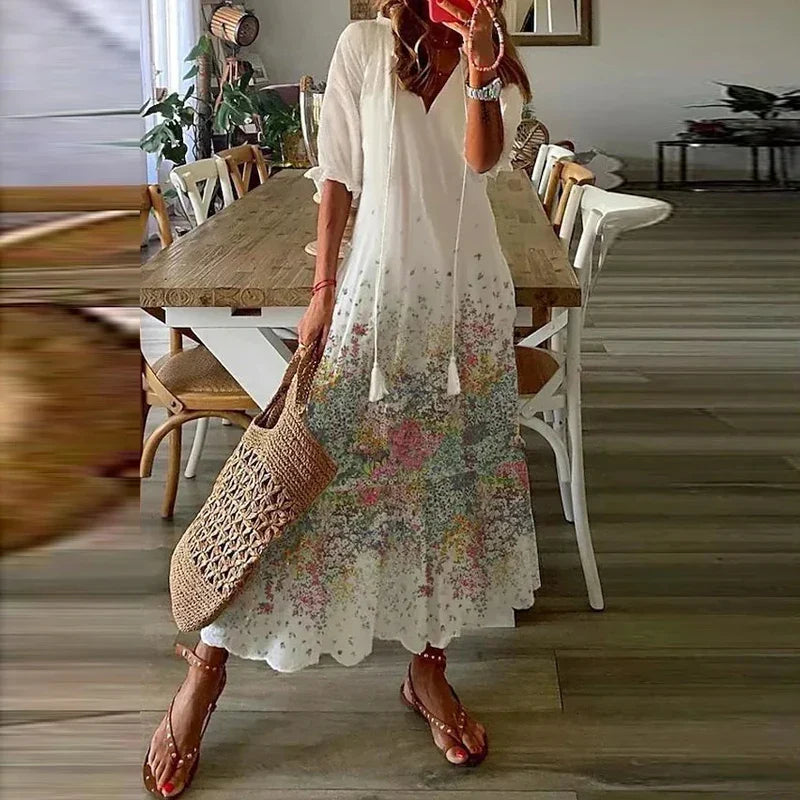 Julie - Robe Maxi Femme Bohème Fleurie