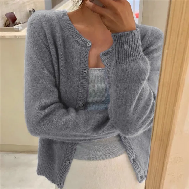 Céline - Gilet Élégant Col Rond Boutonné