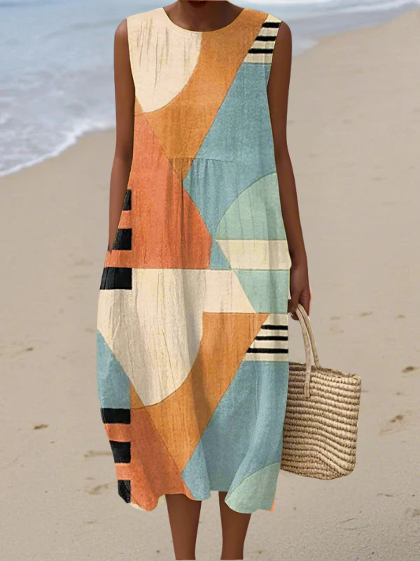Nathalie - Robe Lin Légère Imprimée