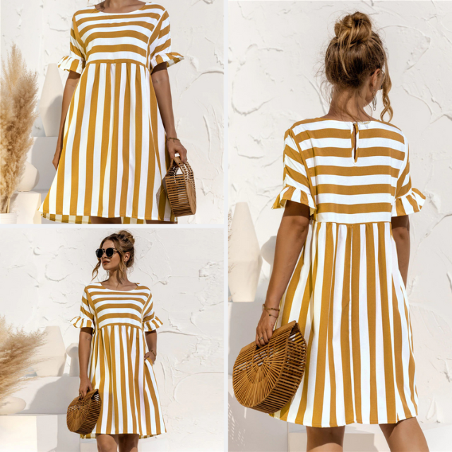 Stéphanie - Robe Rayée Chic
