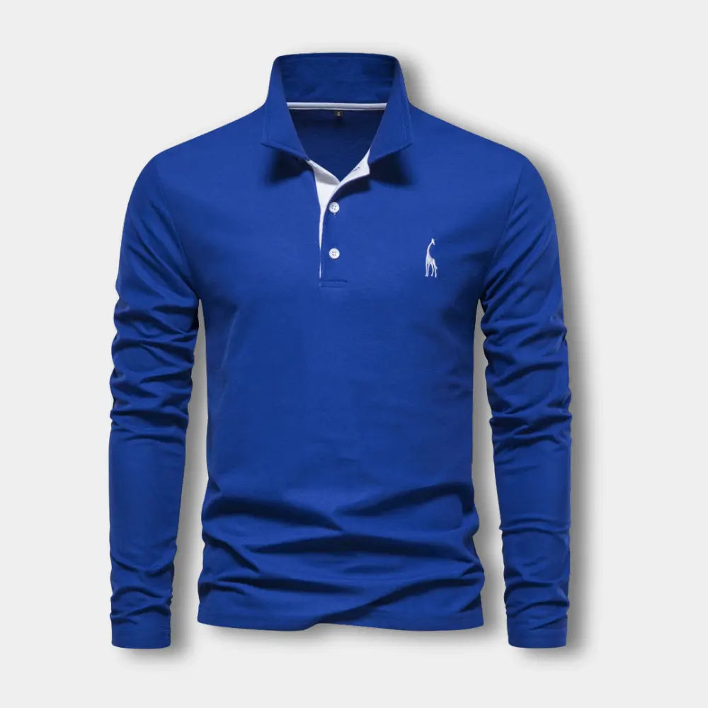 Laurent - Polo Homme Manches Longues Col Contrasté