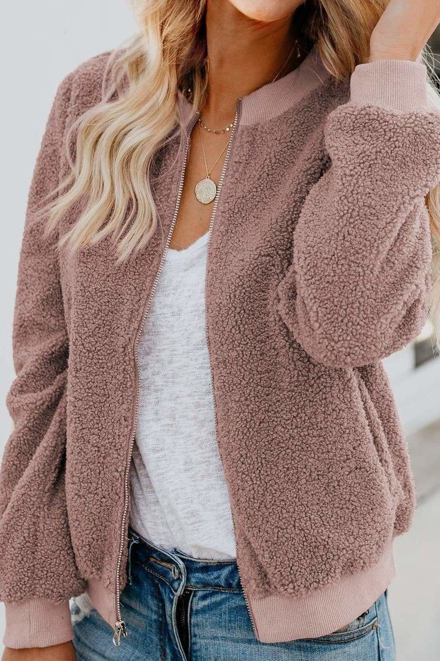 Odile - Veste bomber teddy femme