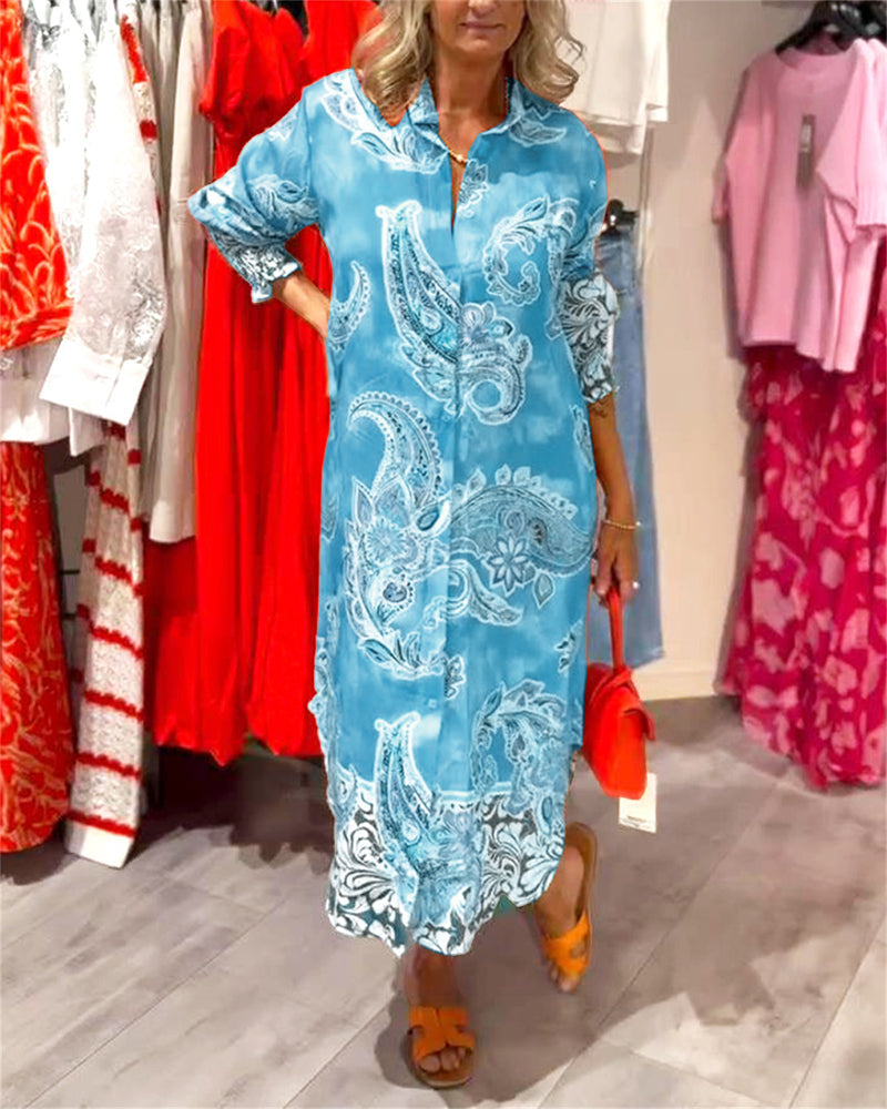 Charlène - Robe Chemise Longue Bohème Chic Femme