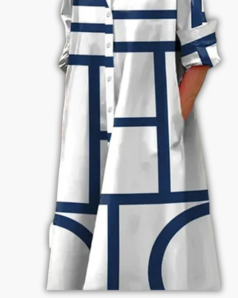 Estelle - Robe Avec Poches Et Imprimé Géométrique