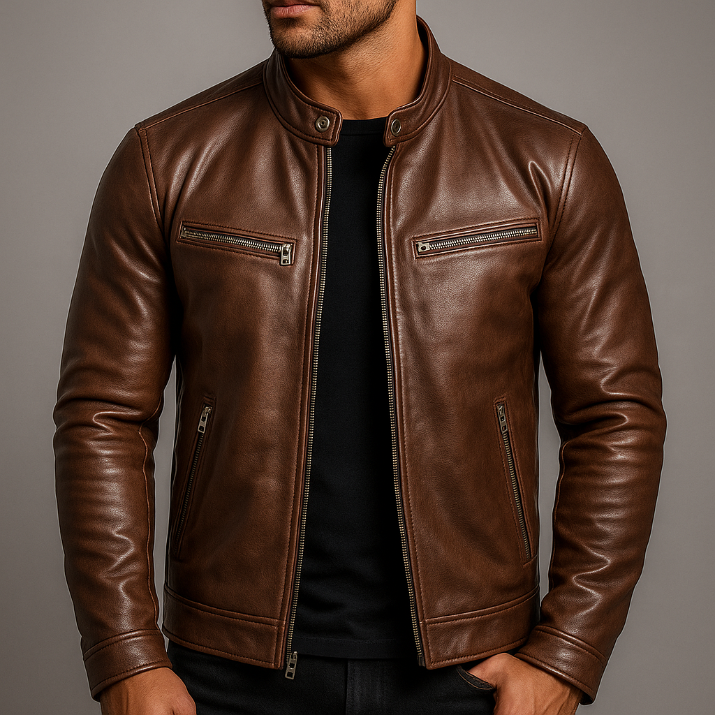 Christophe - Veste Chic Cuir Style Motard