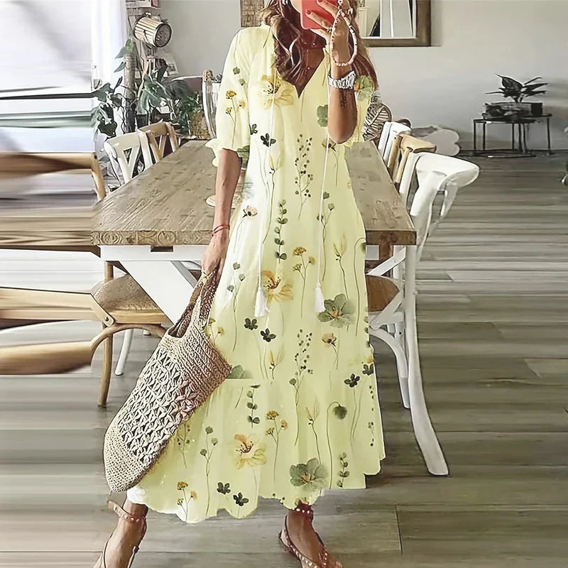 Julie - Robe Maxi Femme Bohème Fleurie
