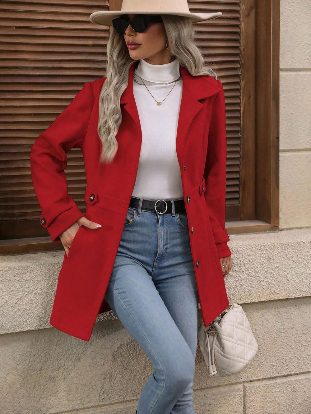 Adèle | Manteau Élégant Laine Ceinturé