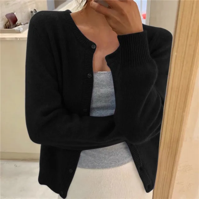 Céline - Gilet Élégant Col Rond Boutonné