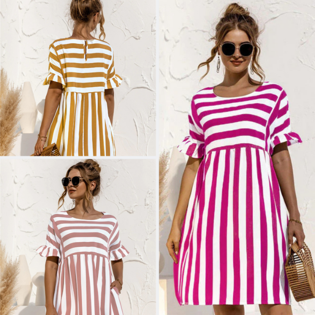Stéphanie - Robe Rayée Chic