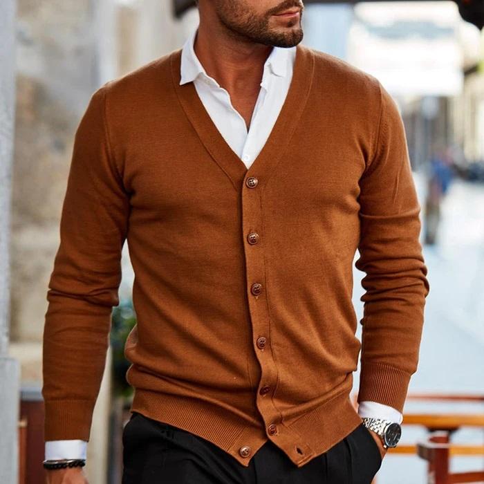Cédric | Cardigan Classique Boutonné Col V