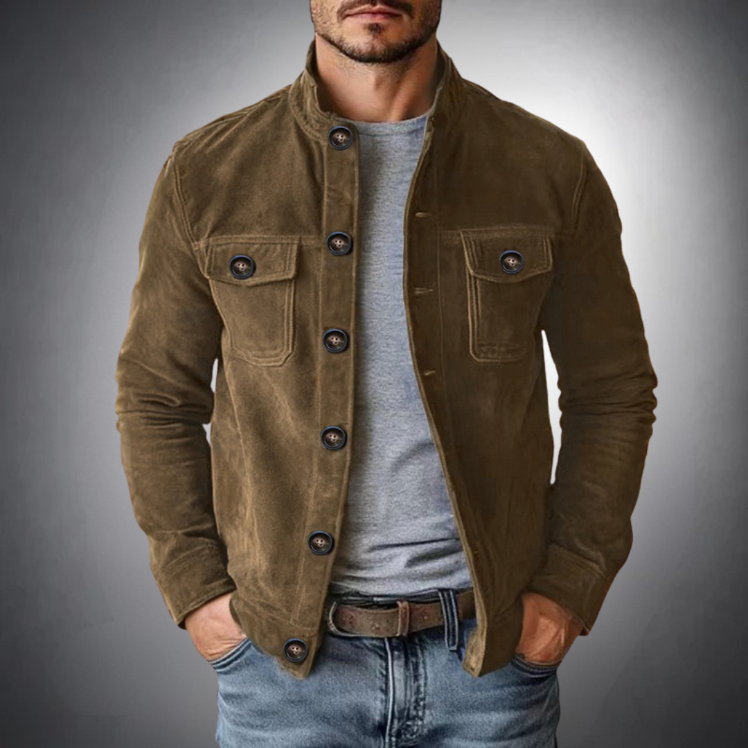 Philippe - Veste Élégante Daim Col Chemise