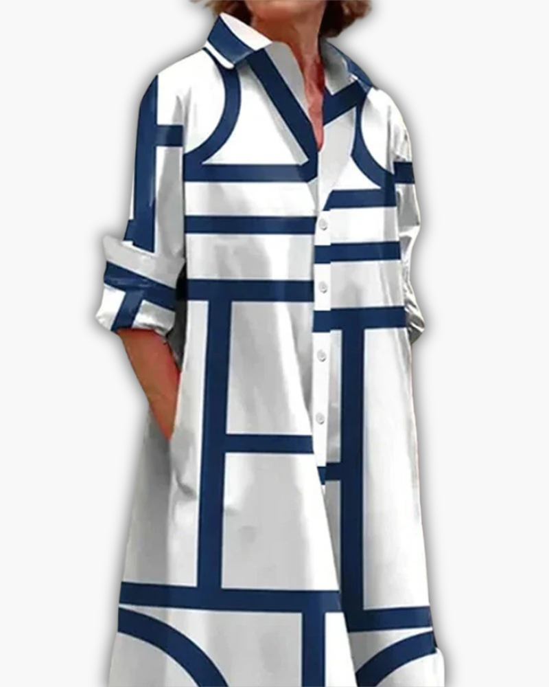 Estelle - Robe Avec Poches Et Imprimé Géométrique