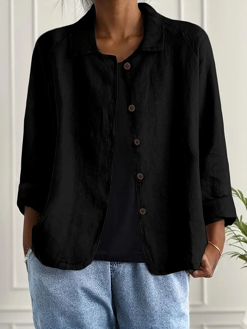 Estelle | Cardigan Élégant Classique Col Chemise
