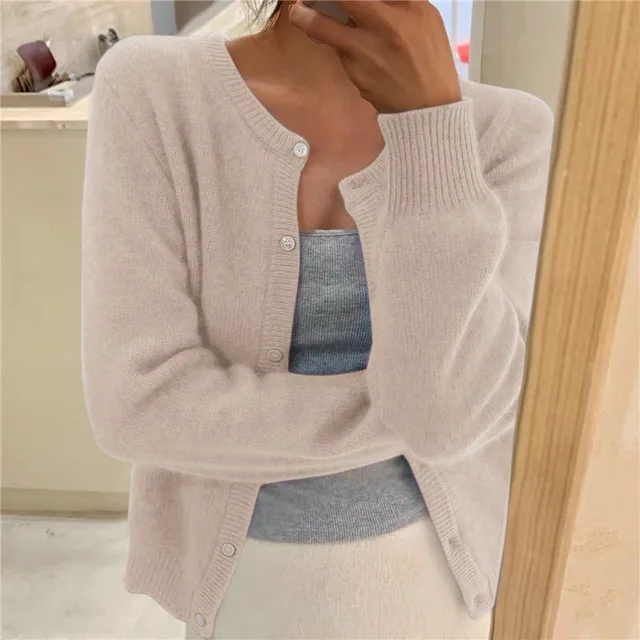 Céline - Gilet Élégant Col Rond Boutonné