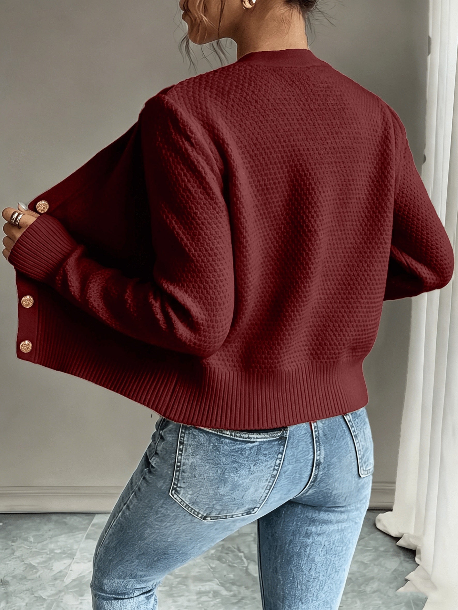 Christine - Cardigan Élégant Torsadé Boutonné