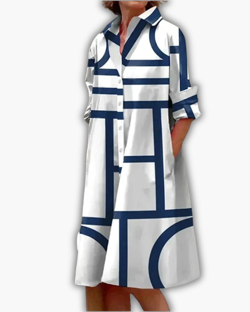 Estelle - Robe Avec Poches Et Imprimé Géométrique