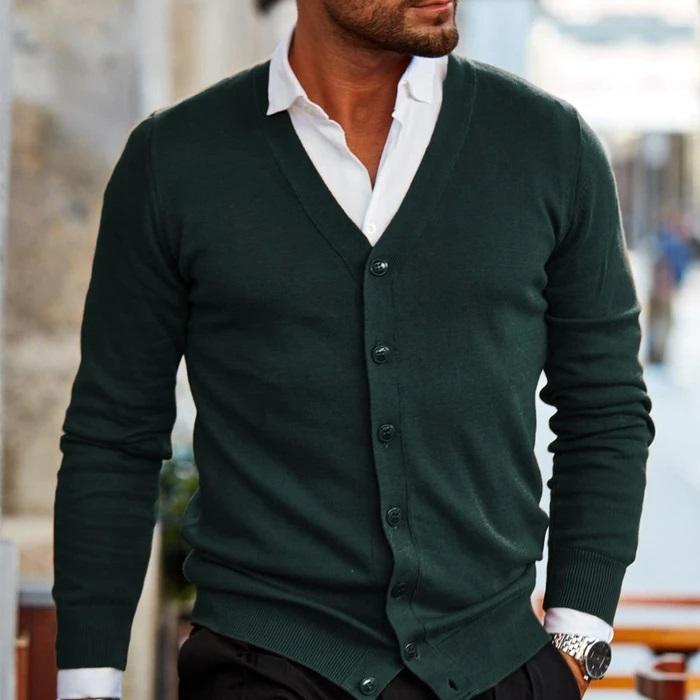 Cédric | Cardigan Classique Boutonné Col V