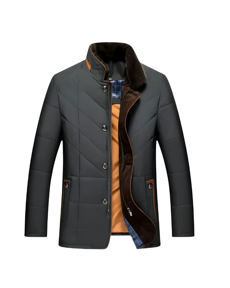 Laurent - Veste Raffinée Matelassée Doublure Fourrée