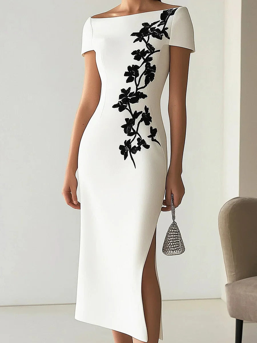 Élodie - Robe Longue Fleurie Chic Col V Femme