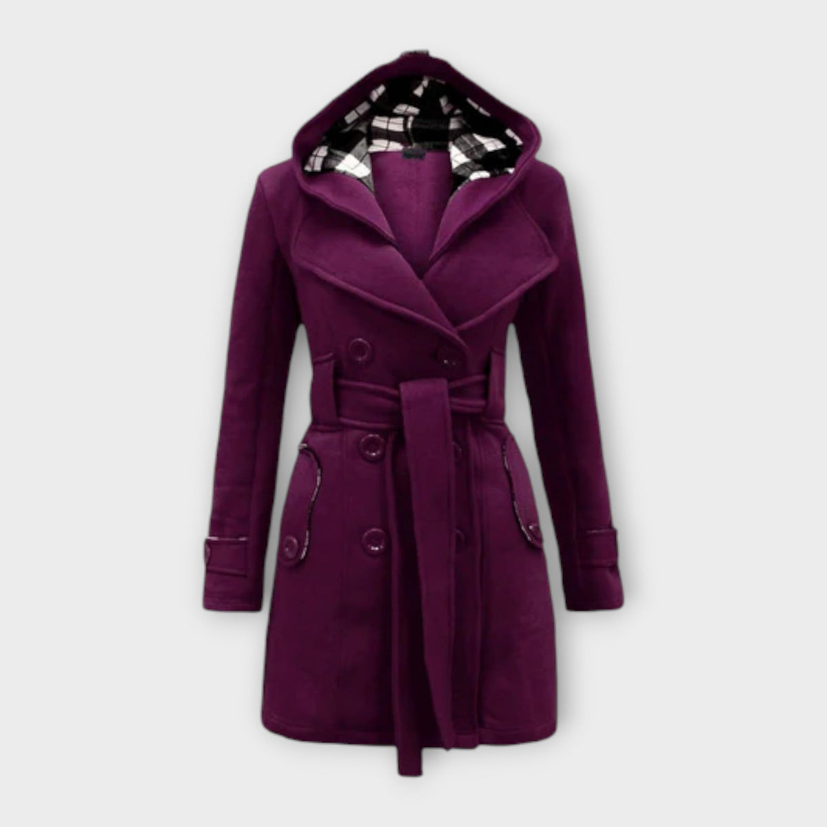 Léa | Manteau Élégant Laine à Capuche