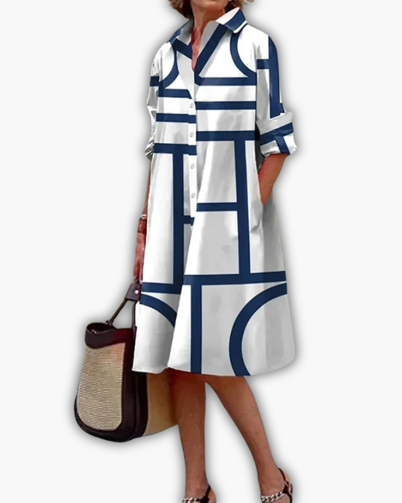 Estelle - Robe Avec Poches Et Imprimé Géométrique