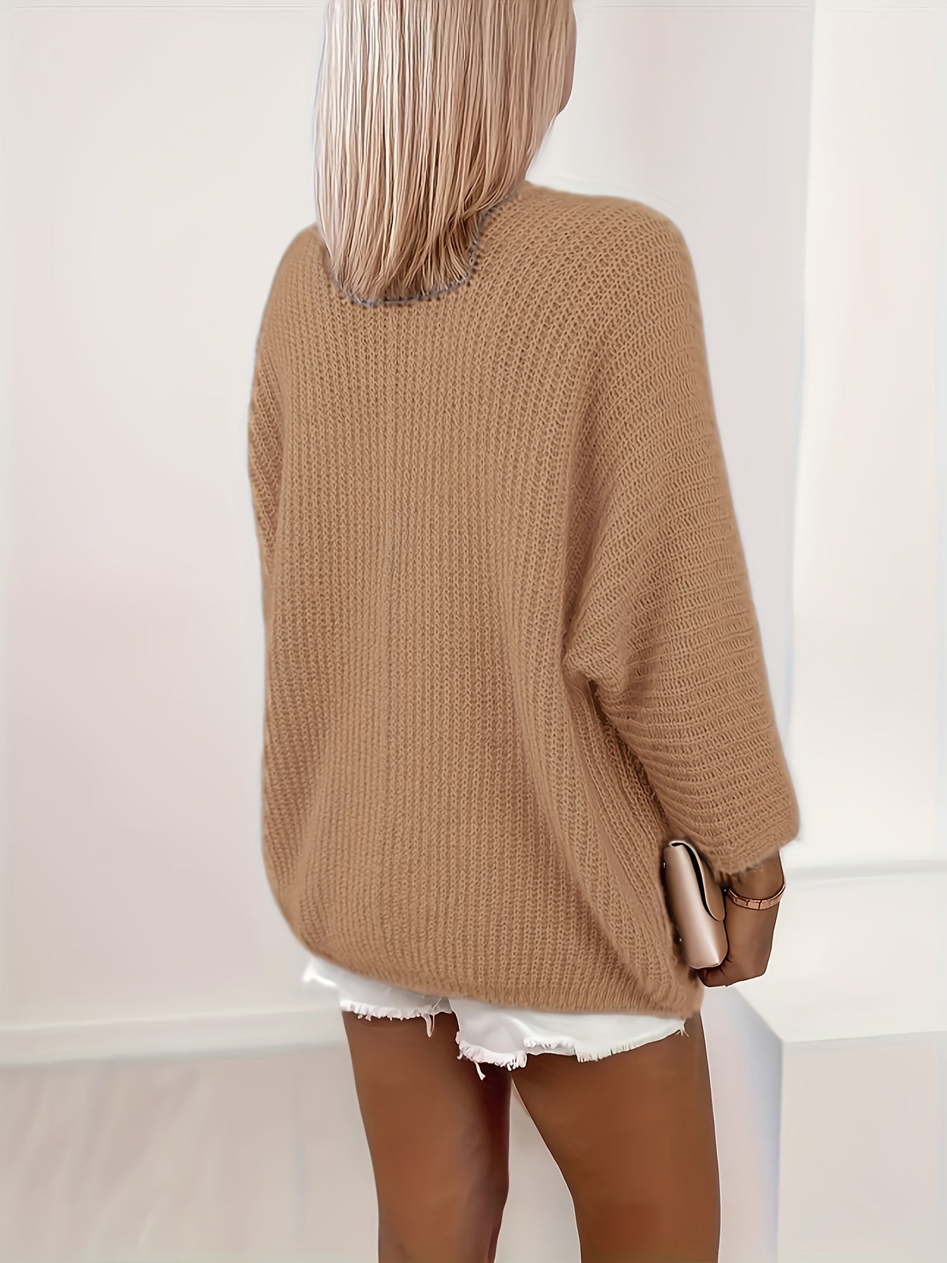 Nathalie - Cardigan Élégant Oversize Grosse Maille