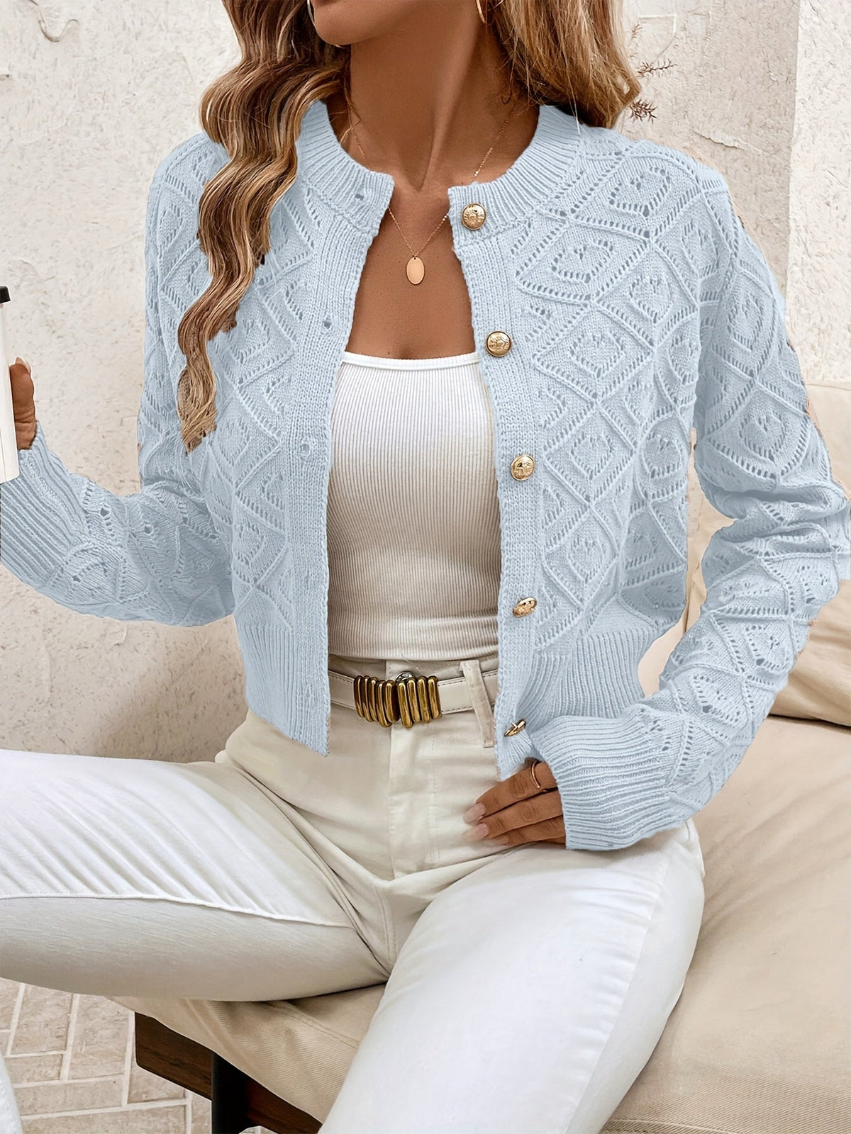Isabelle - Cardigan Chic Ajouré Boutonné