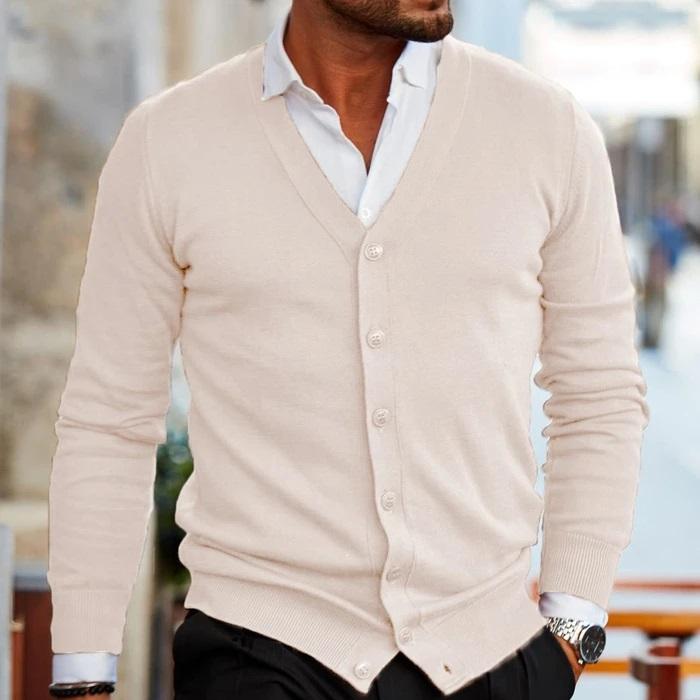 Cédric | Cardigan Classique Boutonné Col V