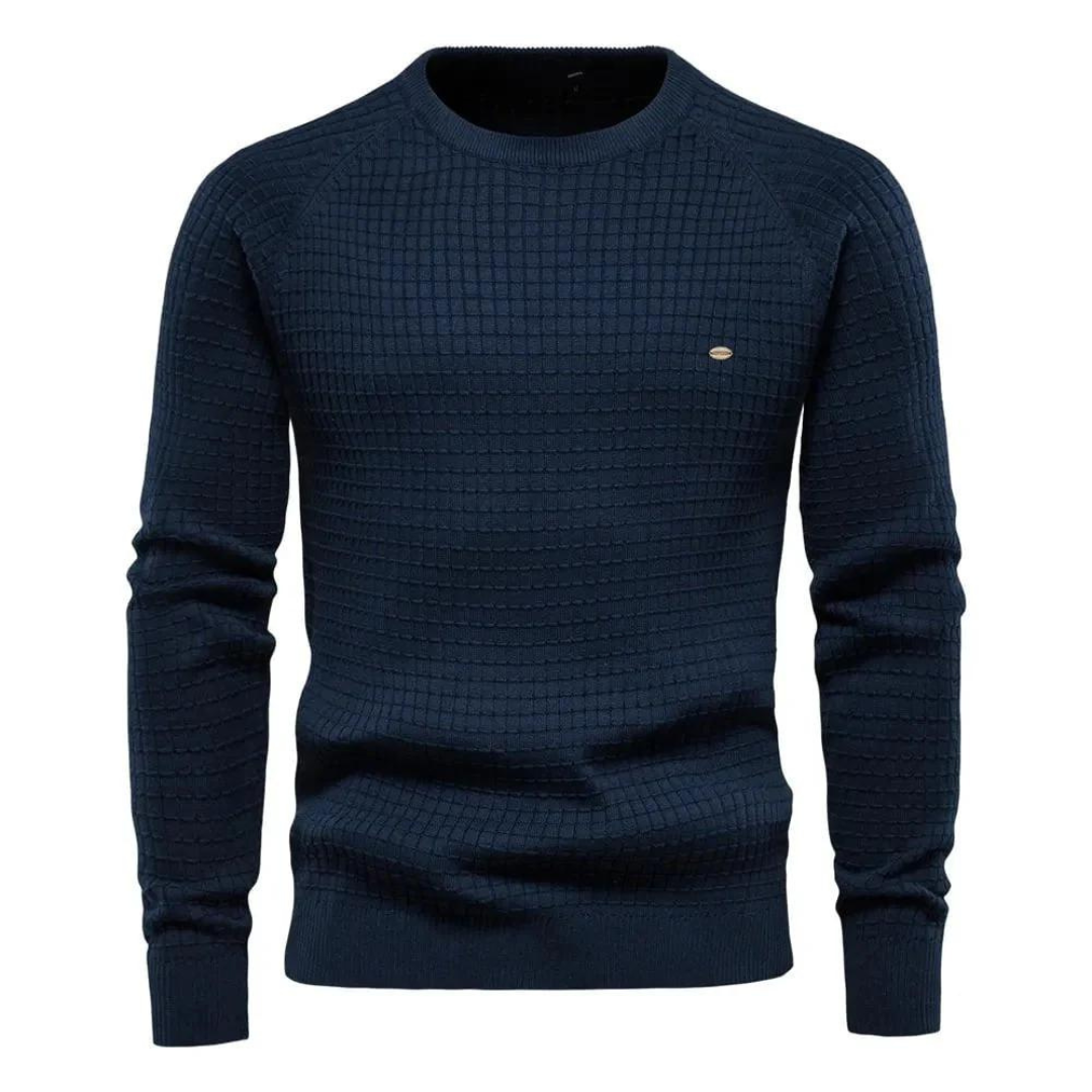 Léon - Pull Col Rond Classique Coupe Intemporelle Homme
