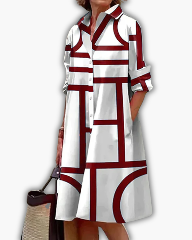 Estelle - Robe Avec Poches Et Imprimé Géométrique