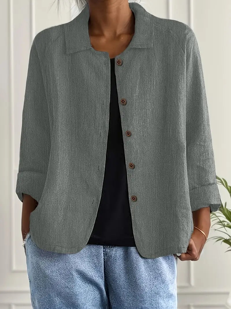 Estelle | Cardigan Élégant Classique Col Chemise