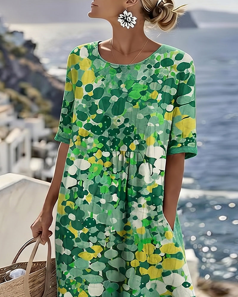 Inès - Robe Lin d'Été Colorée