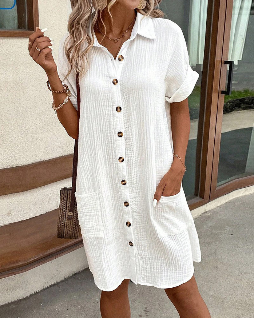 Valérie - Robe Chemise Fluide D'Été