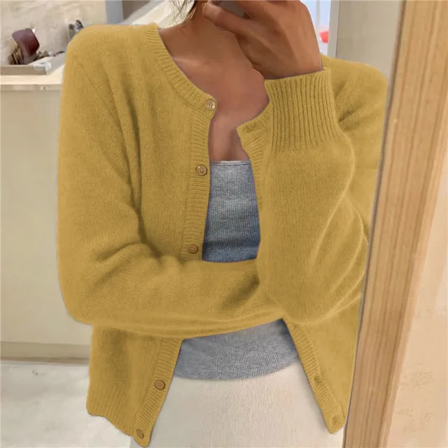Céline - Gilet Élégant Col Rond Boutonné