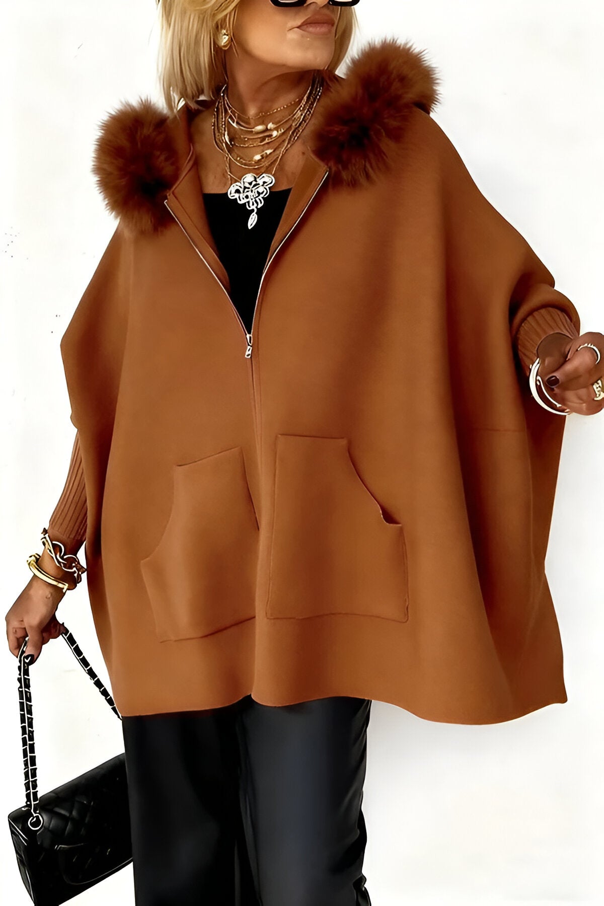 Isabelle - Veste Stylée Polaire Oversize à Capuche