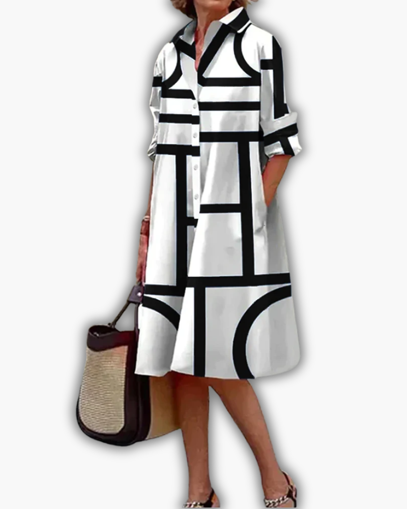 Estelle - Robe Avec Poches Et Imprimé Géométrique