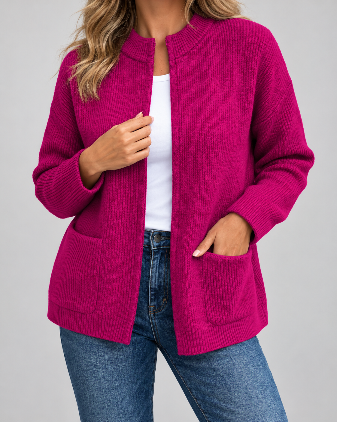 Isabelle - Cardigan Élégant Zippé à Poches