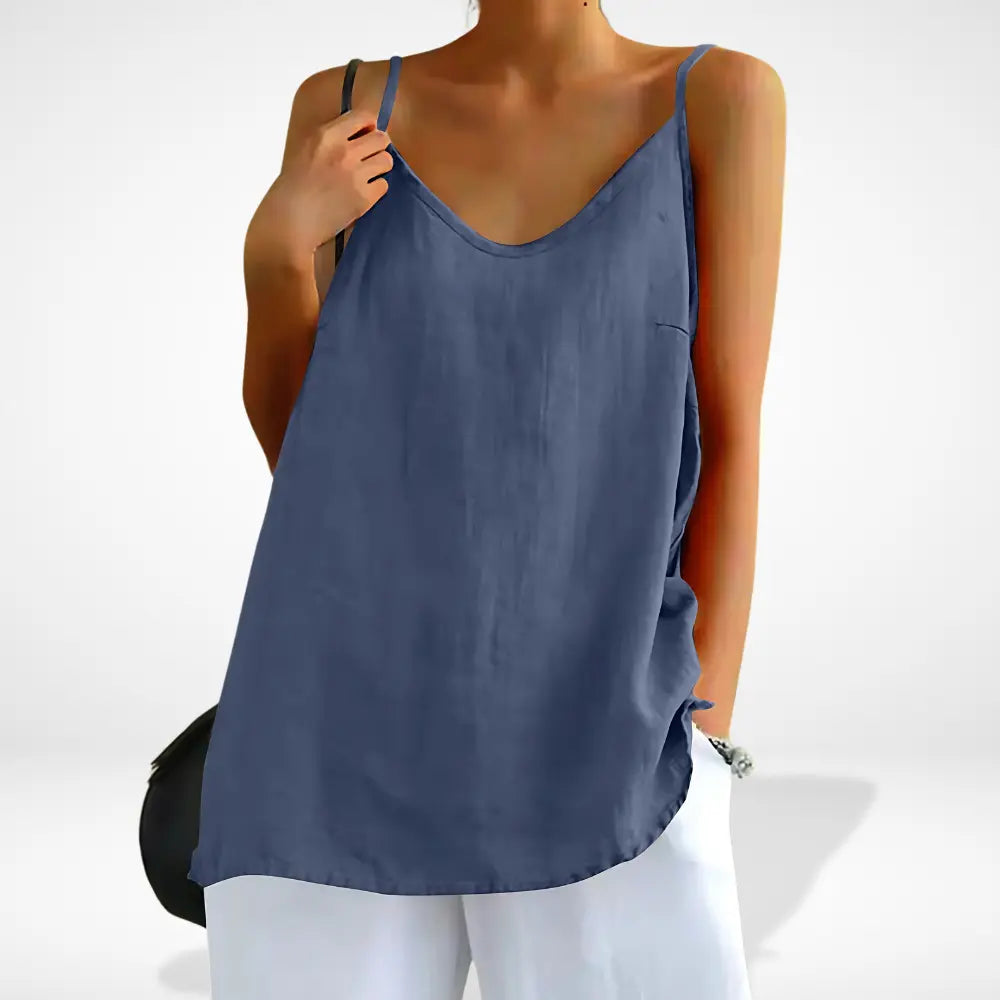 Zara - Débardeur Femme en Lin à Bretelles Fines