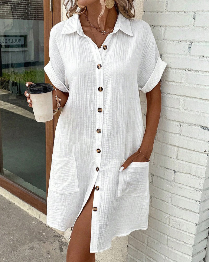 Valérie - Robe Chemise Fluide D'Été