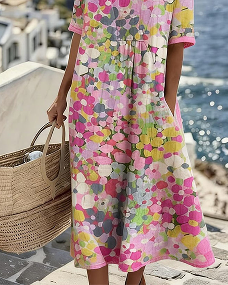 Inès - Robe Lin d'Été Colorée
