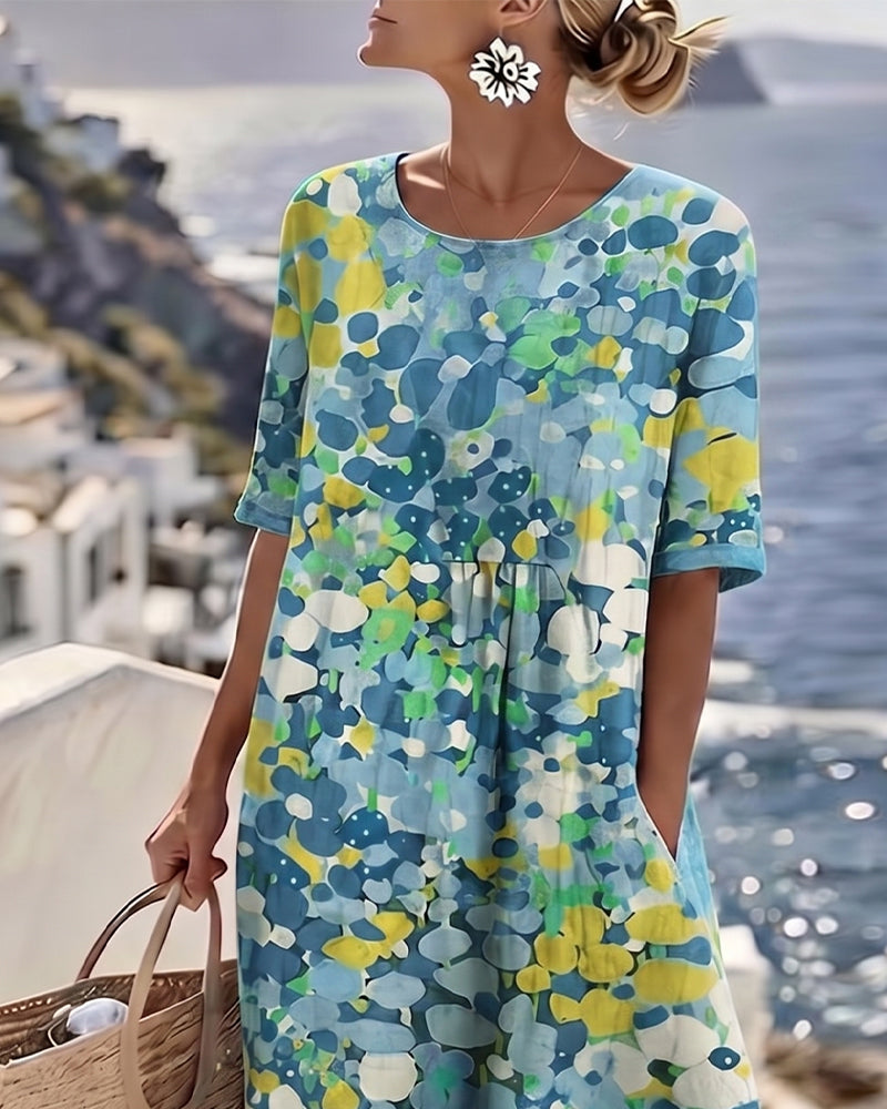 Inès - Robe Lin d'Été Colorée
