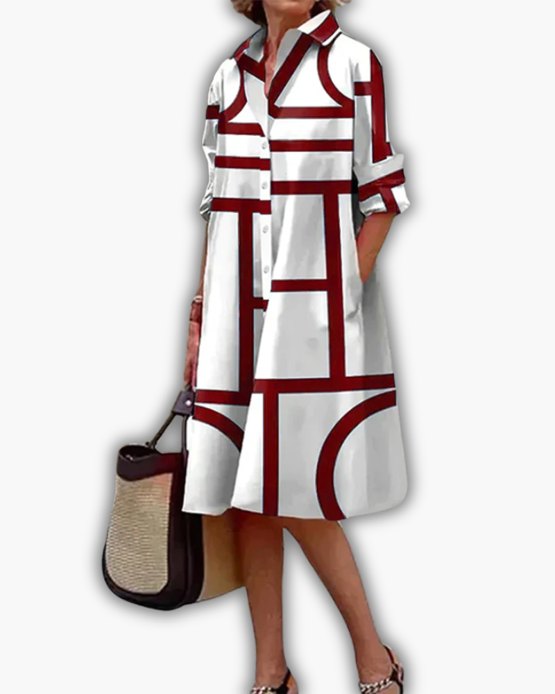 Estelle - Robe Avec Poches Et Imprimé Géométrique