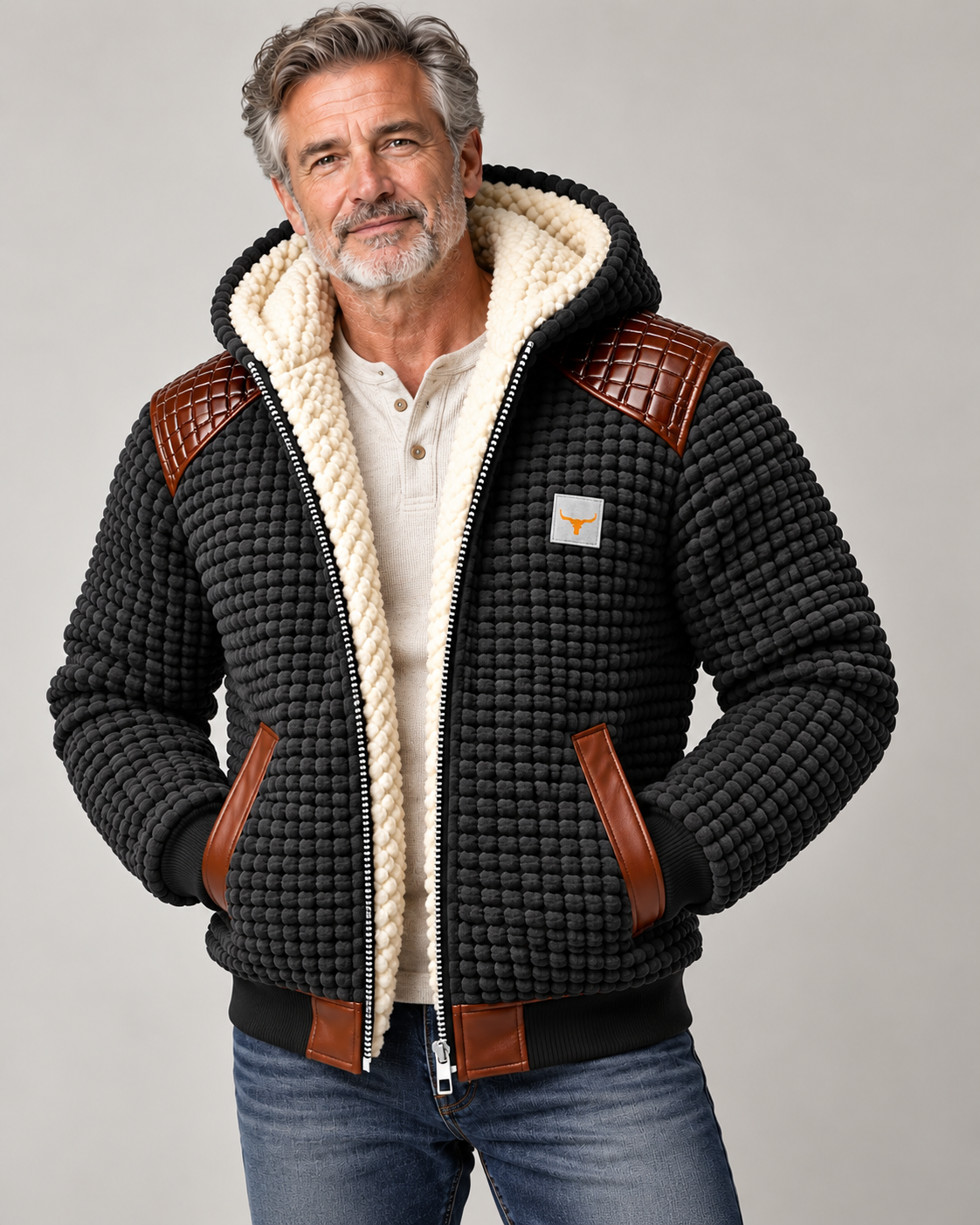 Thierry - Veste Classique Gaufrée Teddy