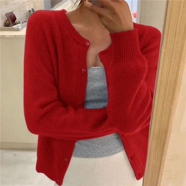 Céline - Gilet Élégant Col Rond Boutonné